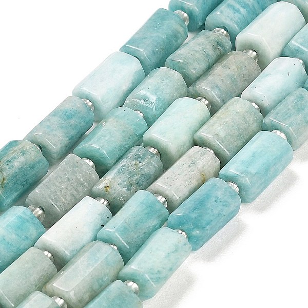 

PandaHall Natural Amazonite Beads Strands, with Seed Beads, Faceted Column, 9~11x6~7.5x6~7.5mm, Hole: 1.2mm, about 30pcs/strand, 15.16~15.55...