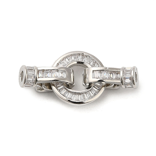 

PandaHall Rack Plating Brass Pave Clear Cubic Zirconia Round Fold Over Clasps, Lead Free & Cadmium Free, Long-Lasting Plated, Platinum...