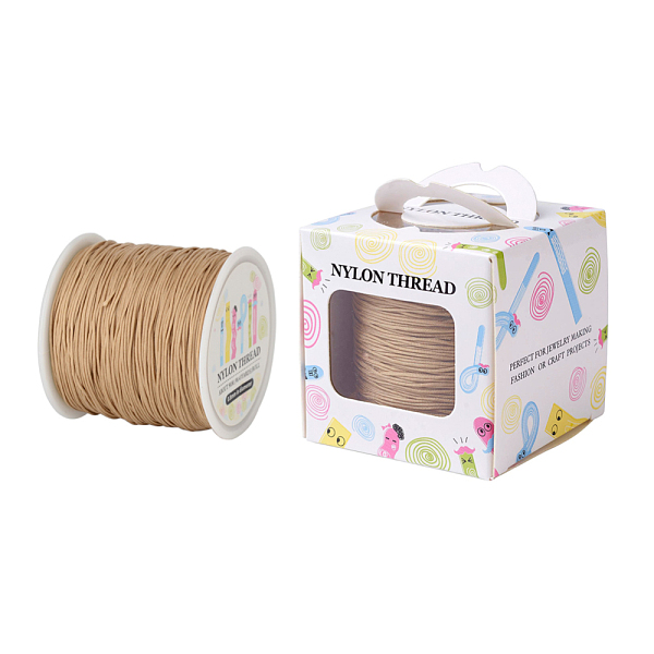 

PandaHall Nylon Thread, BurlyWood, 0.8mm, about 98.43yards/roll(90m/roll) Nylon Orange