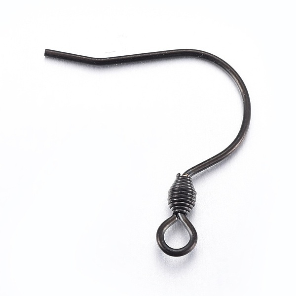 

PandaHall Stainless Steel Earring Hooks, with Horizontal Loop, Electrophoresis Black, 18x18mm, Hole: 2mm, 22 Gauge, Pin: 0.6mm Stainless...