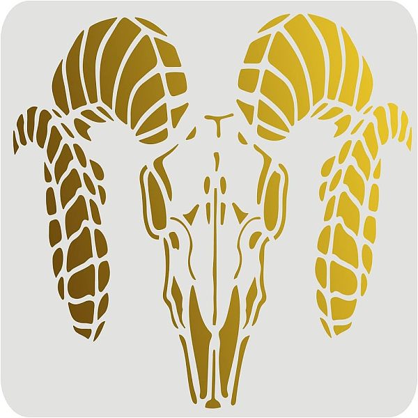 

PandaHall FINGERINSPIRE Rams Skull Stencil 29.7x21cm Reusable Rams Skull Drawing Stencil for Decoration Ram's Head Stencil Longhorn Stencil...