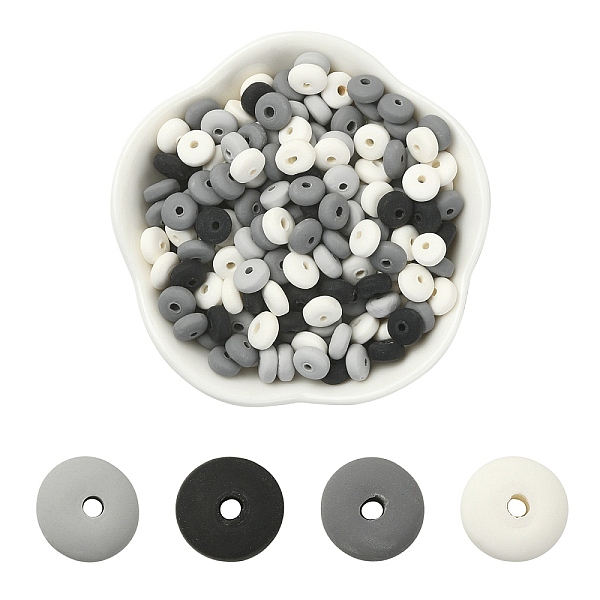 PandaHall Handmade Polymer Clay Beads, for DIY Jewelry Crafts Supplies, Flat Round, Mixed Color, 6x3mm, Hole: 1.5mm Polymer Clay Flat Round...