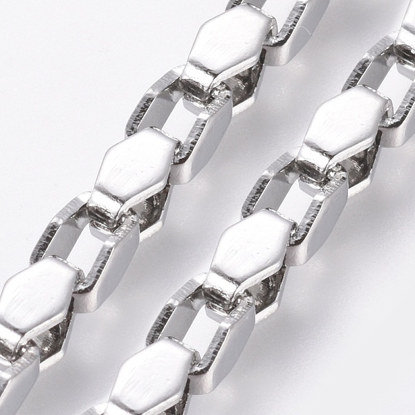 

PandaHall 304 Stainless Steel Venetian Chains, Box Chains, Unwelded, Stainless Steel Color, 4mm, Links: 4x6x4mm 304 Stainless Steel