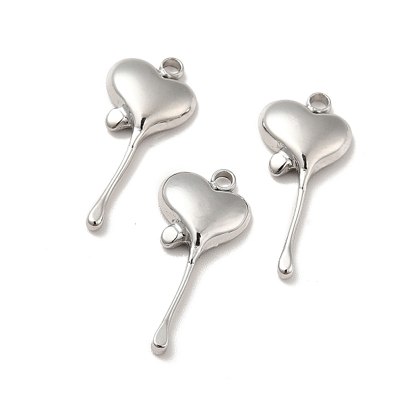

PandaHall 304 Stainless Steel Pendants, Melting Heart Charms, Stainless Steel Color, 19.5x9x2.5mm, Hole: 1.5mm 304 Stainless Steel Heart