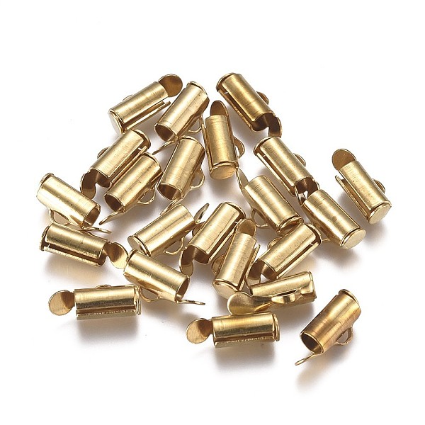

PandaHall Brass Slide On End Clasp Tubes, Slider End Caps, for Ball Chains, Golden, 9x5.5x4mm, Hole: 1mm, Inner Diameter: 3mm Brass