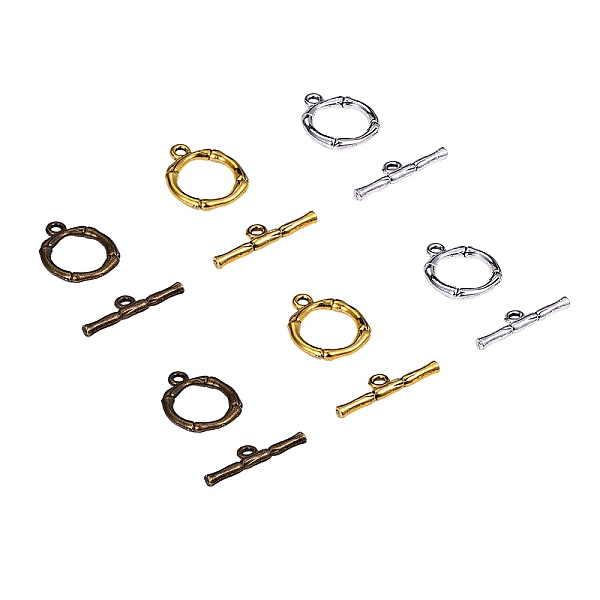 

PandaHall Alloy Toggle Clasps, Mixed Color, Ring: 20.5x17mm, Hole: 2mm, Bar: 26x6x3mm, hole: 2mm, 60sets/box Alloy Ring