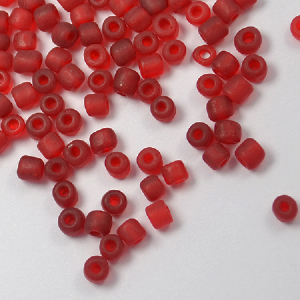 

PandaHall 12/0 Glass Seed Beads, Frosted Colors, Round, Round Hole, Red, 12/0, 2mm, Hole: 1mm, about 3333pcs/50g, 50g/bag, 18bags/2pounds...