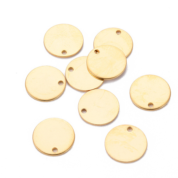 

PandaHall 201 Stainless Steel Stamping Blank Tag Pendants, Flat Round, Golden, 12x1mm, Hole: 1.4mm 201 Stainless Steel Flat Round
