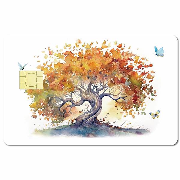 

PandaHall PVC Plastic Waterproof Card Stickers, Self-adhesion Card Skin for Bank Card Decor, Rectangle, Tree of Life, 186.3x137.3mm Plastic...