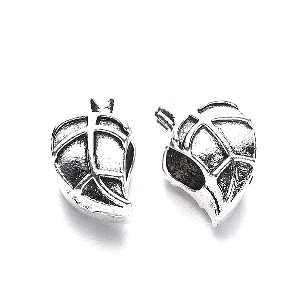 

PandaHall Tibetan Style Alloy European Bead Enamel Settings, Large Hole Beads, Lead Free, Leaf, Antique Silver, 13x8x8mm, Hole: 5mm, about...