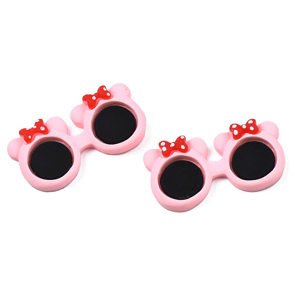 

PandaHall Opaque Resin Cabochons, Glasses with Bowknots, Pink, 18x34x5.5mm Resin Glasses Pink