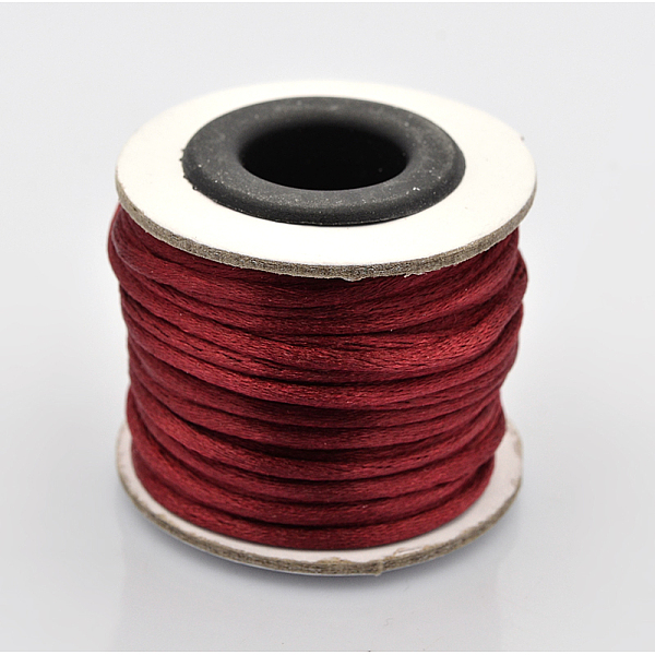 

PandaHall Macrame Rattail Chinese Knot Making Cords Round Nylon Braided String Threads, Satin Cord, Dark Red, 2mm, about 10.93 yards...