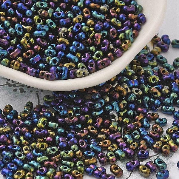 

PandaHall Opaque Glass Seed Beads, Peanut, Colorful, 3.5~4x2~2.5x2~2.3mm, Hole: 0.8mm, about 8000pcs/pound Glass Peanut