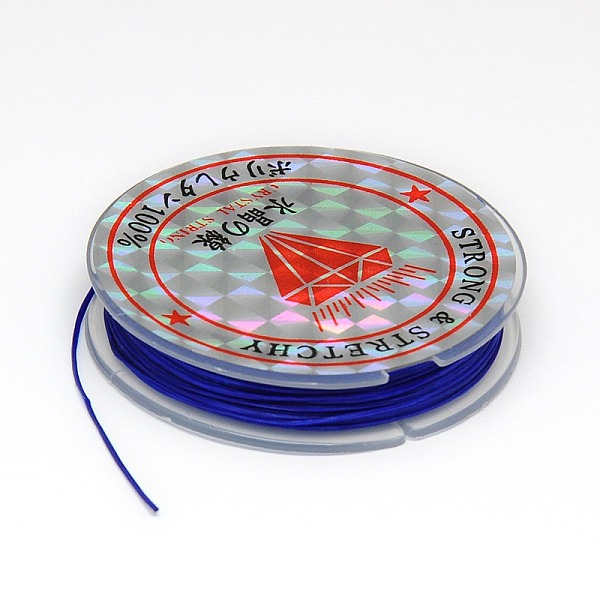 

PandaHall Flat Elastic Crystal String, String Cord Crystal Threads, Blue, 0.8mm, about 10.93 yards(10m)/roll Spandex Flat Blue