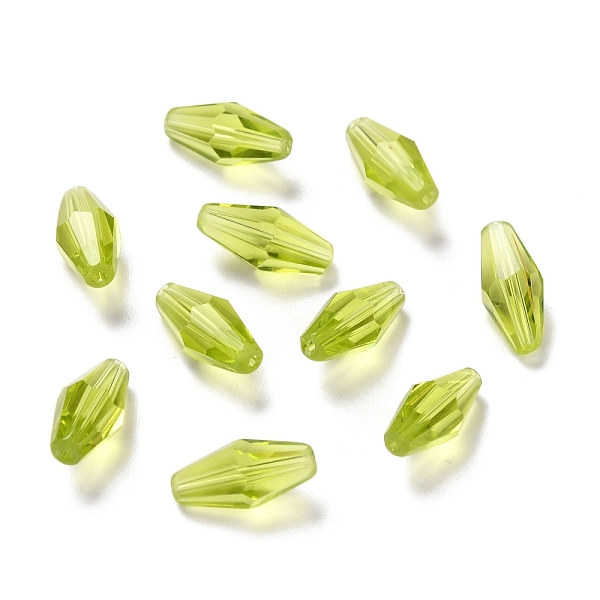 

PandaHall Transparent Glass Beads, Faceted, Bicone, Green Yellow, 12x6mm, Hole: 1mm Glass Bicone