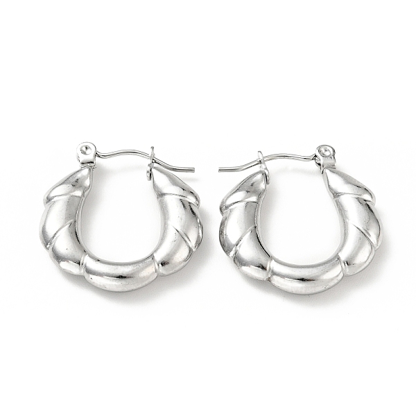 

PandaHall 304 Stainless Steel Twist Rope Hoop Earrings for Women, Stainless Steel Color, 21x20x4mm, Pin: 0.8mm 304 Stainless Steel Round