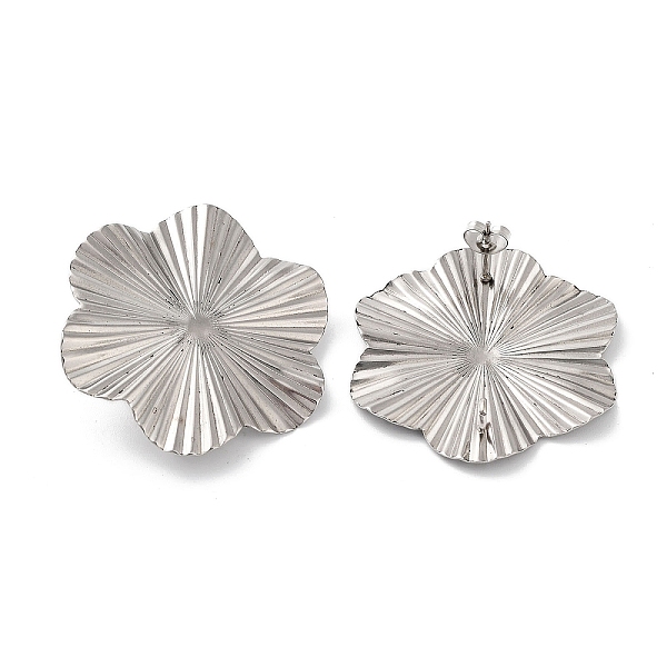 

PandaHall 304 Stainless Steel Stud Earring Findings, Flower, 40.5x37mm, Hole: 2.5mm, Pin: 10x0.5mm 304 Stainless Steel Flower