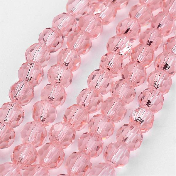 

PandaHall Transparent Glass Bead Strands, Imitate Austrian Crystal, Faceted(32 Facets), Round, Pink, 4mm, Hole: 1mm, about 87~93pcs/strand...
