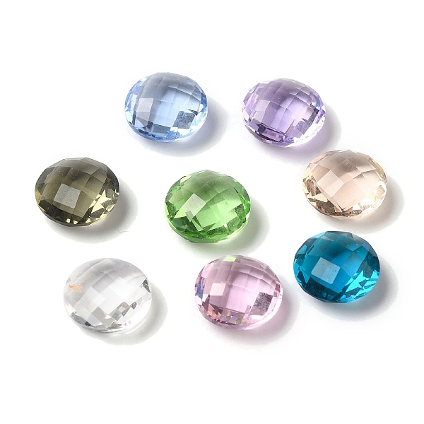 

PandaHall Glass Rhinestone Cabochons, Pointed Back, Faceted, Flat Round, Mixed Color, 10x4.2mm Glass Rhinestone Flat Round Multicolor