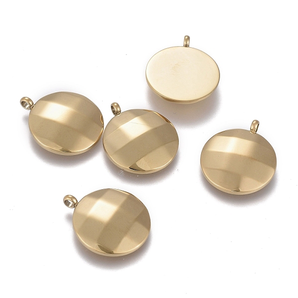 

PandaHall Ion Plating(IP) 304 Stainless Steel Pendants, Half Round/Dome, Faceted, Golden, 18x15x2.7mm, Hole: 1.8mm 304 Stainless Steel Half...