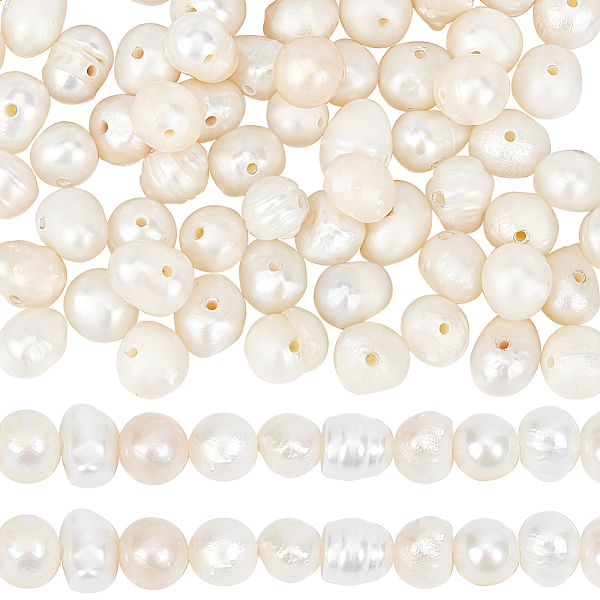 

PandaHall SUNNYCLUE 1 Box About 86Pcs Freshwater Pearls White Pearl Beads Natural Cultured Round Irregular Baroque Genuine Pearl Beads for..., Orange