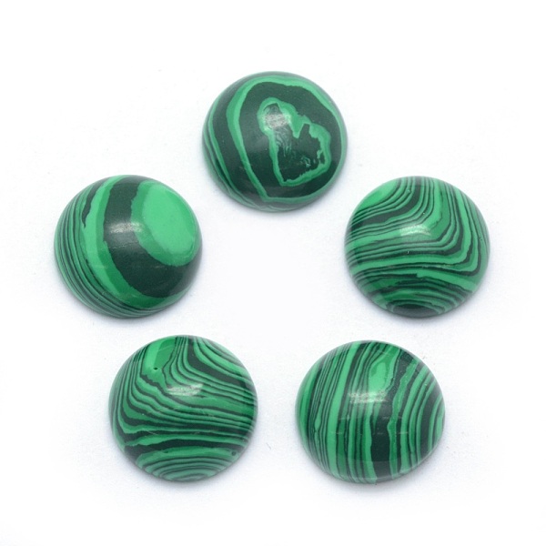 

PandaHall Synthetic Malachite Cabochons, Half Round, 10x4~5mm Malachite Half Round