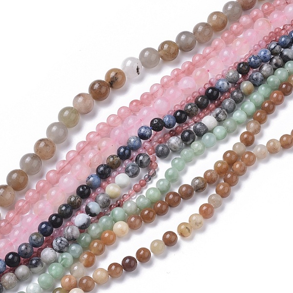 

PandaHall Natural Gemstone Beads Strands, Dyed, Mixed Stone, Round, 4~12mm, Hole: 0.8~1.2mm, about 64pcs/strand, 15~15.5 inch(38~39cm) Mixed...