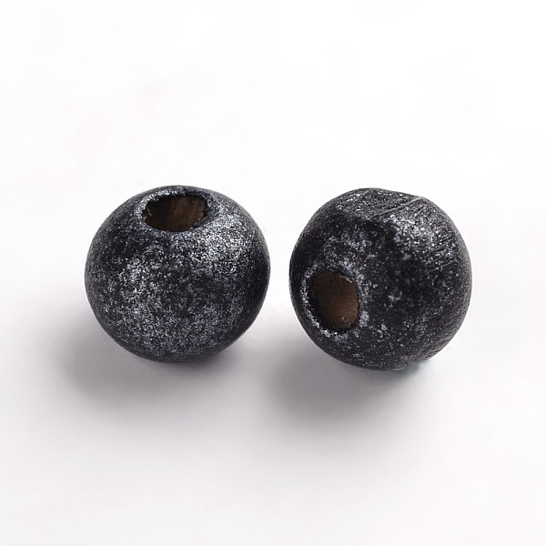

PandaHall Round Natural Wood Beads, Dyed, Lead Free, Black, 5~6x4~5mm, Hole: 2~3mm, about 7500pcs/500g Wood Round Black