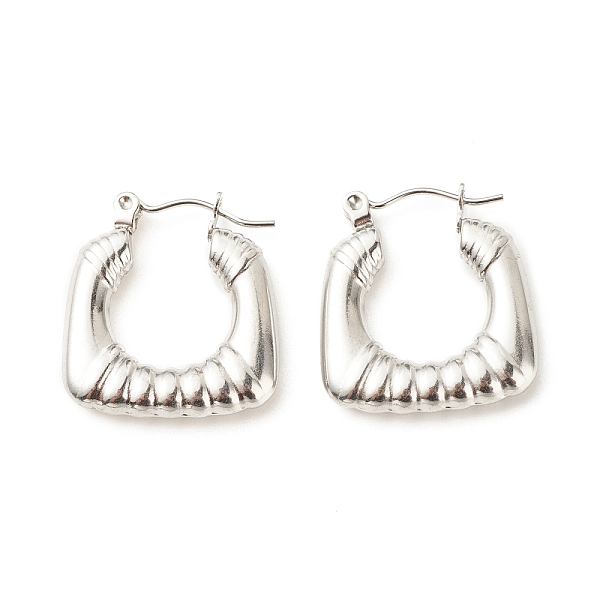 

PandaHall 304 Stainless Steel Chunky Rectangle Hoop Earrings for Women, Stainless Steel Color, 22x20mm, Pin: 0.8mm 304 Stainless Steel...