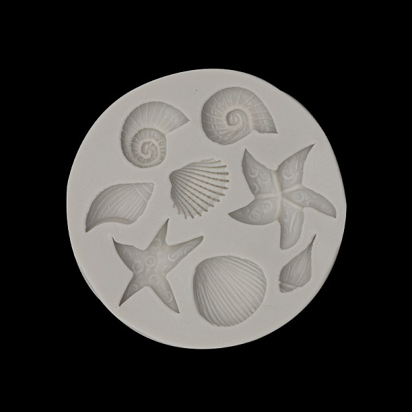 

PandaHall Starfish/Shell DIY Silicone Molds, Fondant Molds, Resin Casting Molds, for Chocolate, Candy, UV Resin & Epoxy Resin Craft Making..., Gray