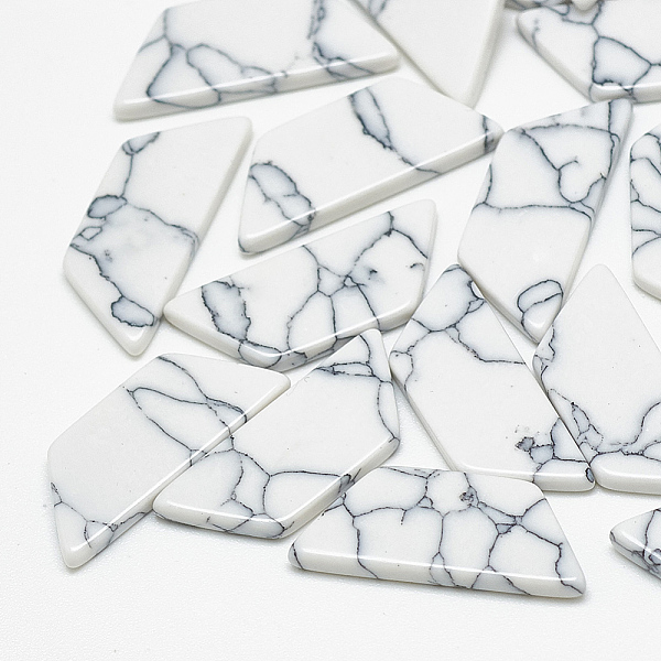 

PandaHall Synthetic Turquoise Cabochons, Trapezoid, White, 12x5x2mm Synthetic Turquoise Trapezoid White