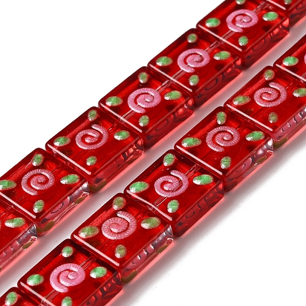 

PandaHall Handmade Lampwork Beads Strands, with Enamel, Square, Red, 11.8~12x12x5~5.5mm, Hole: 1.2mm, about 33pcs/strand, 15.35''(39cm)...