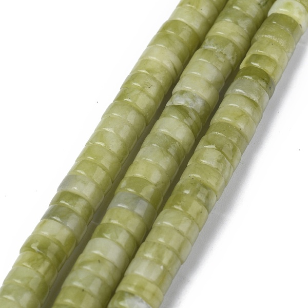 

PandaHall Natural Xinyi Jade Chinese Southern Jade Beads Strands, Heishi Beads, Flat Round/Disc, 6x3mm, Hole: 1mm, about 119~131pcs/strand...