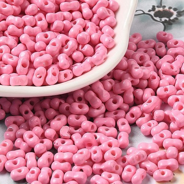 

PandaHall Baking Paint Glass Seed Beads, Peanut, Pearl Pink, 5.5~6x3~3.5x3mm, Hole: 1~1.2mm, about 4000pcs/pound Glass Peanut