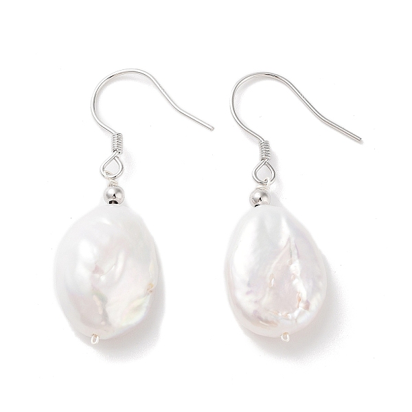 

PandaHall Natural Pearl Dangle Earrings for Women, with Sterling Silver Pins, Beige, 32~33x10.5~11mm Pearl Teardrop Yellow