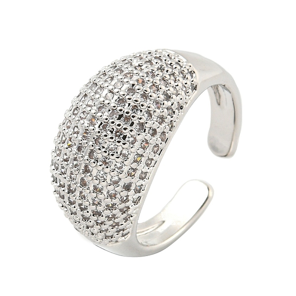 

PandaHall Real Platinum Plated Brass Micro Pave Clear Cubic Zirconia Cuff Rings, Open Rings for Women, Clear, Adjustable Brass+Cubic...
