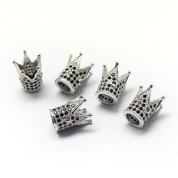 

PandaHall Rack Plating Brass Cubic Zirconia Beads, Long-Lasting Plated, Crown, Platinum, 12x10x10mm, Hole: 1.5mm Brass+Cubic Zirconia Crown
