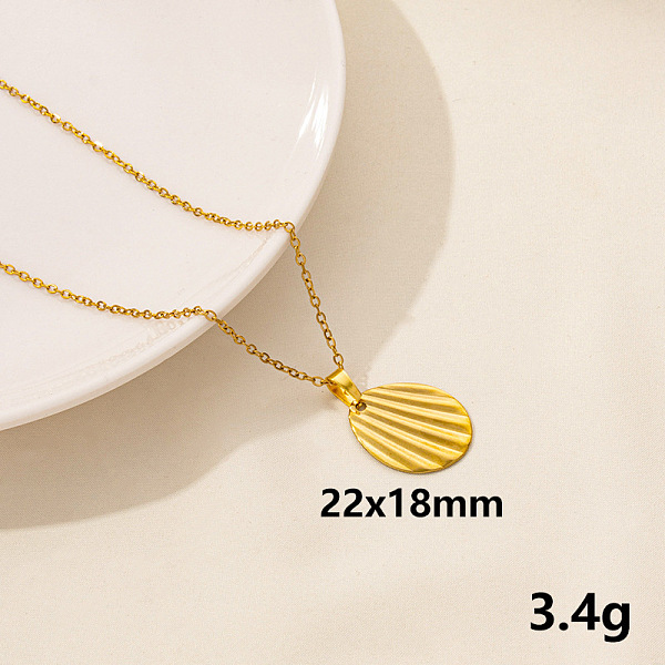 

PandaHall 304 Stainless Steel Round Pendant Necklaces, Cable Chain Necklaces Stainless Steel