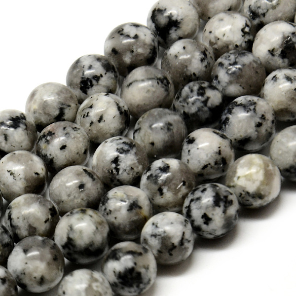 

PandaHall Natural Sesame Jasper/Kiwi Jasper Beads Strands, Round, 6~6.5mm, Hole: 1mm, about 63pcs/strand, 15.5 inch Sesame Jasper Round