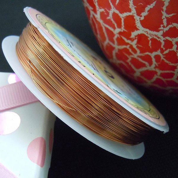 

PandaHall Round Copper Jewelry Wire, Raw, 22 Gauge, 0.6mm, about 19.68 Feet(6m)/roll Copper Round Brown