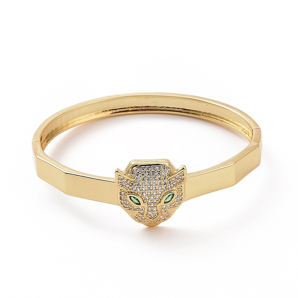 

PandaHall Cubic Zirconia Leopard Hinged Bangle, Brass Jewelry for Women, Golden, Inner Diameter: 2-1/8x2-1/4 inch(5.35x5.8cm) Cubic Zirconia..., Clear