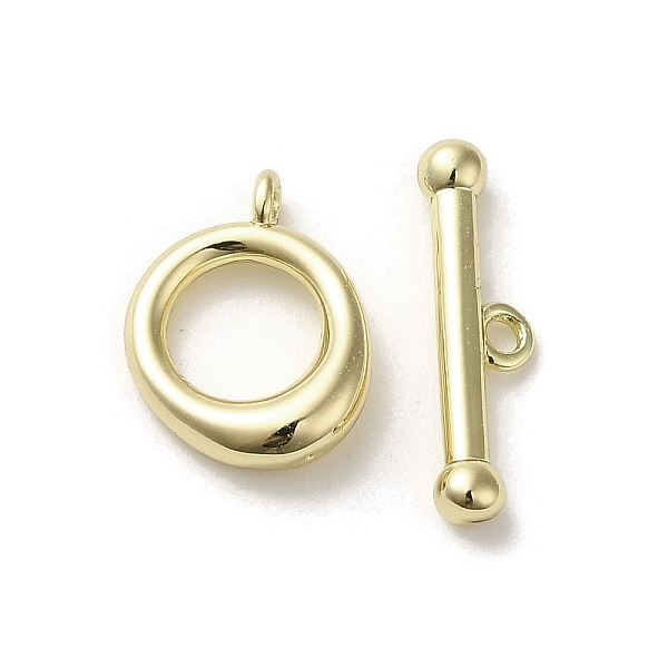 

PandaHall Brass Toggle Clasps, Long-Lasting Plated, Ring, Golden, 13x10x2.5mm, Hole: 1.2mm Brass Ring