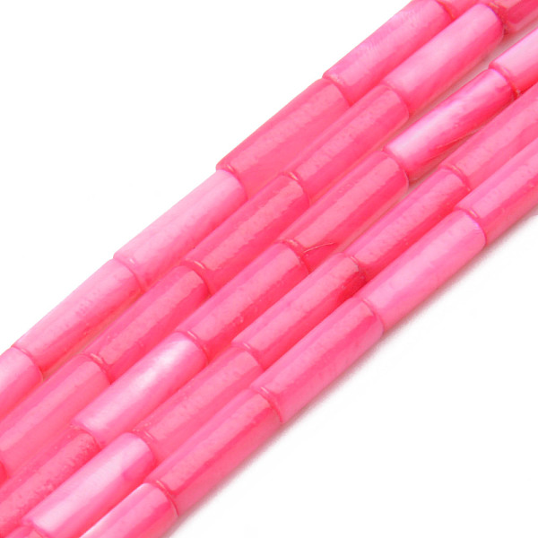 

PandaHall Natural Freshwater Shell Beads Strand, Dyed, Column, Hot Pink, 9x3mm, Hole: 0.8mm, about 38pcs/strand, 16.93 inch(43cm) Freshwater...