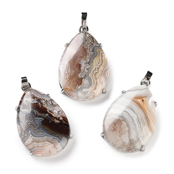 

PandaHall Natural Mexican Agate Pendants, Brass Teardrop Charms, Platinum, Cadmium Free & Lead Free, 33x18x5~6mm, Hole: 5x4mm Mexican Agate...