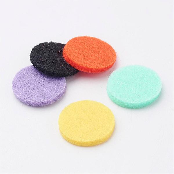 PandaHall Fibre Perfume Pads, Essential Oil Diffuser Locket Pads, Flat Round, Colorful, 22.5x3mm, about 5pc/bag Fibre