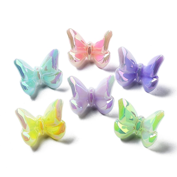 

PandaHall UV Plating Acrylic Beads, Iridescent, Luminous Glow in the Dark, Butterfly, 21x24x14.5mm, Hole: 3mm Acrylic Butterfly Multicolor