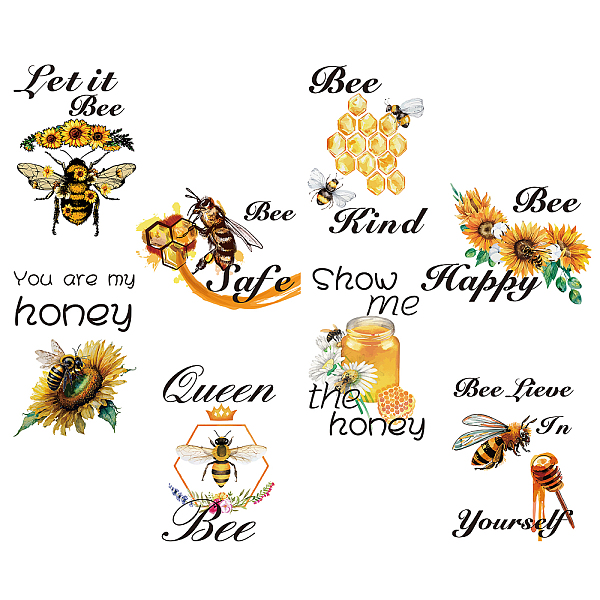 PandaHall CRASPIRE 8 Sheets 8 Styles Sunflower Window Stickers Honey Bee Spring Inspirational Stickers Window Clings Wall Decor Decals for...