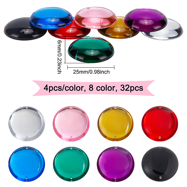 Fingerinspire 32pcs 8-Farben-Acryl-Strass Zum Aufnähen