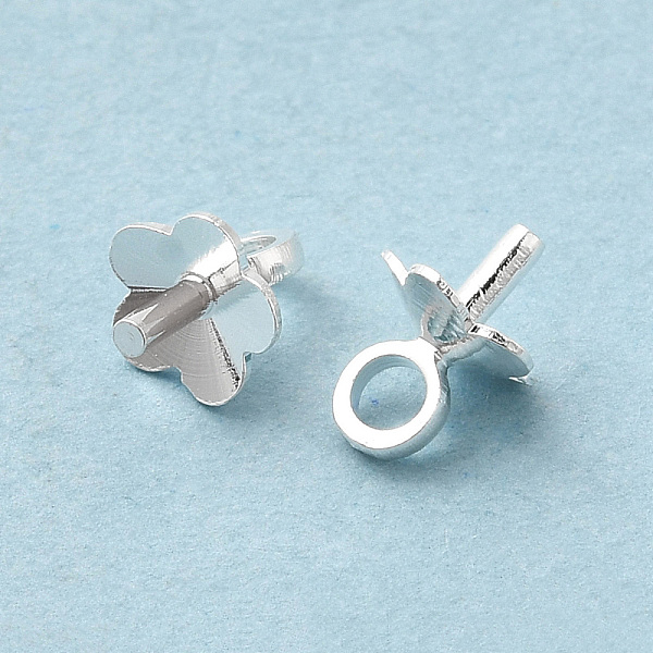 

PandaHall Brass Peg Bails, For Half Drilled Beads, Cadmium Free & Lead Free, Flower, 925 Sterling Silver Plated, 7x5x5mm, Hole: 2mm, Pin...