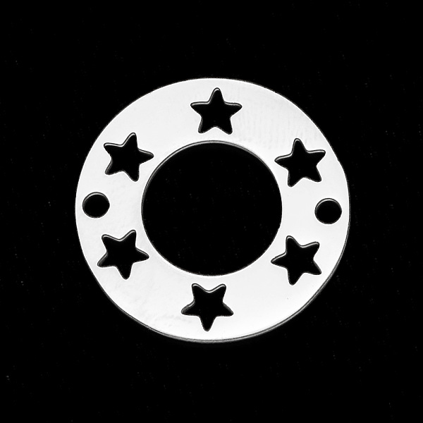

PandaHall 201 Stainless Steel Links Connectors, Laser Cut, Ring with Star, Stainless Steel Color, 19.5x1mm, Hole: 1.5mm 201 Stainless Steel...